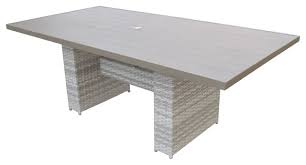 35.5 h x 20 w x 18 d. Fairmont Rectangular Outdoor Patio Dining Table Vanilla Creme Tropical Outdoor Dining Tables By Tk Classics Houzz
