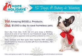 How can my organization receive funds from facebook giveaways and sweepstakes? 12 Days Of Giving And Winning With Bissell Partners For Pets