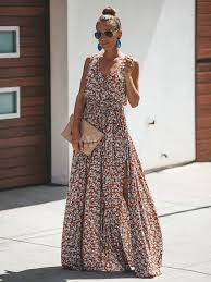 Tiny Blossom Print Bohemian Maxi Dress Summer Dress Outfits Maxi Dress Trendy Dresses Summer