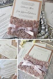 Rosette Lace Wedding Invitation Lace Pocket Invitation With Rose Gold Glitter Champagne Rose Rose Gold Invitations Bridesmaid Invitation Wedding Invitations