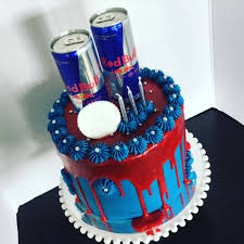 Different Style Birthday Cake Similar Foods Red Bull Themed Drizzle Cake Red Bull Cake Cake Drizzle Cake