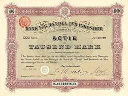 Dresdner, bank schilling, merkur privatbank aug. Bank Fur Handel Und Industrie Freunde Historischer Wertpapiere