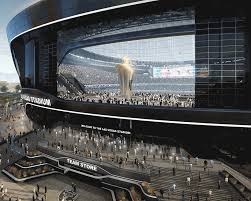 It is located on about 62 acres (25 ha) of land west of mandalay bay at russell road and hacienda avenue and between polaris avenue and dean martin. Vegas Nation Allegiant Stadium Lanai Doors Facebook