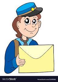 Postman With Letter Vector Image On Vectorstock Letter Vector Coloring Books Vector