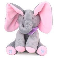 Ear Flappy Singing Baby Elephant Play Peek A Boo Animated Plush Toy 12 Inch Walmart Com