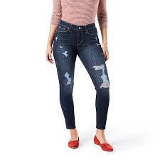 Undo the button and zipper at the top and then slide the legs along. Signature By Levi Strauss Co Women S High Rise Ankle Skinny Cut Off Walmart Canada