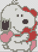 Free valentine cross stitch patterns. Snoopy Valentine Free Cross Stitch Pattern