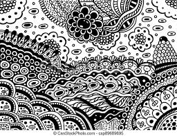 Oceans waves adult colouring mermaid coloring pages. Coloring Page With Doodle Landscape Sea Ocean Waves Sunset Clouds In The Sky Surreal Psychedelic Colorfing Design For Canstock