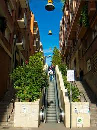 • park guell and sagrada familia, barcelona. Outdoor Elevators To Park Guell In Barcelona Spain Urban Landscape Design Barcelona Architecture Park Guell