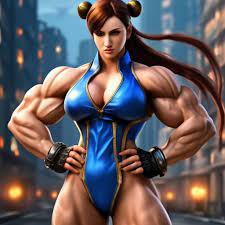 Street fighter Chun Li Gym Boss … — image created in Shedevrum