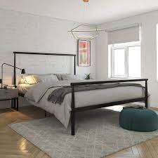 Build it as long as the bed with metal materials. Dhp Calixa Modern Metal Platform Bed Frame Industrial Minimalist Design Queen Black Amazon Ca Home