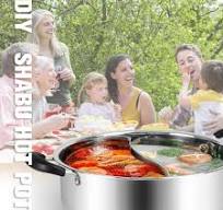 11 Inch Divided Hot Pot - Stainless Steel Shabu Shabu Pot For 2-3 People