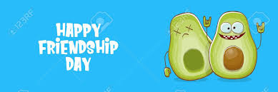 It is a day when friends meet their closest buddies and when everyone celebrates the beautiful and pure bond of friendship. Happy Friendship Day Cartoon Comic Horizontal Banner With Two Funky Avocado Friends And Cartoon Sun Isolated On Blue Background Friendship Day Funky Greeting Card Or Party Flyer Bff Concept Lizenzfrei Nutzbare Vektorgrafiken