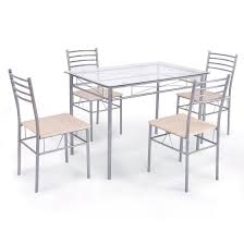 Costway 5 Piece Dining Set Table And 4 Chairs Glass Top Kitchen Breakfast Furniture Walmart Com Dining Table In Kitchen Dining Table Setting Luxury Dining Room