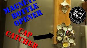 Wall mounted wooden bottle opener with magnetic cap catcher refrigerator beech wood magnetic bottle openers. How To Make A Diy Bottle Opener And Magnetic Cap Catcher Youtube