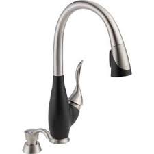 We stock touchless kitchen faucets, pull down kitchen faucets & more. Delta Satori Ez Anchor Single Handle Pull Down Sprayer Kitchen Faucet With Soap Dispenser In Stainless Black 19915 Sbsd Dst The Home Depot Kitchen Faucet Stainless Kitchen Faucet Delta Kitchen Faucet