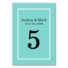 Aqua Blue Monogram Wedding Table Number Zazzle Com Table Number Cards Card Table Wedding Table Cards