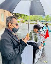 I stood in solidarity with our beautiful native and indigenous communities  this afternoon as we protested against Senator Mark Moores hurtful  “civilized” comments. It was beautiful to protest under light rain and