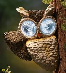 Owl Bird Bath With Solar Light Owl Solar Spotlight Outdoor Tree Decoration Outdoor Tree Decorations Outdoor Trees Owl Outdoor Decor