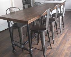 Reclaimed Wood Bar Table Restaurant Counter Community Communal Rustic Cafe Conference Office Pub High Top Long Thin Caster Wheels Power Usb In 2020 Kitchen Bar Table Dining Table In Kitchen Wood