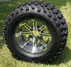 12 Tempest Gunmetal Aluminum Wheels And 23x10 5 12 All Terrain Golf Cart Tire Combo Set Of 4 Golf Cart Tires Wheel Rims All Terrain Tyres