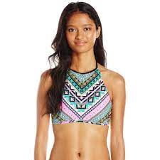 Hobie Women S Tribal And True High Neck Bikini Top 36 Liked On Polyvore Featuring Swimwear Bikinis Bi High Neck Bikinis High Neck Bikini Top Bikini Tops