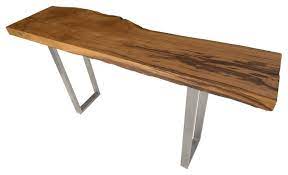 Maybe you would like to learn more about one of these? In Stock 63 Console Table Solid Burl Wood Top Stainless Steel Base Live Edge Modern Rustic Console Tables By Noble Origins Llc Houzz