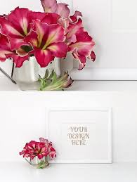 Horizontal Frame Mockup Red Flowers Frame Mockups Red Flowers Frame