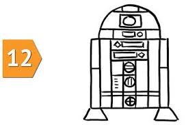 How To Draw R2 D2 In 12 Easy Steps Star Wars Drawings Drawing Stars Star Wars Crafts