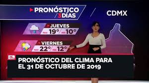 En lo relacionado a la humedad, la misma rondará el 79%. Clima Para Hoy 31 De Octubre De 2019 Youtube
