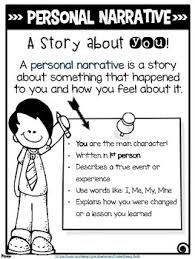 Personal Narrative Anchor Chart Colored And Black And White Version