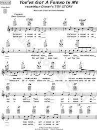 You Ve Got A Friend In Me Piano Sheet Free Randy Newman You Ve Got A Friend In Me Sheet Music Leadsheet In C Major Transposable Download Print Ukulele Music Ukulele Songs Sheet Music