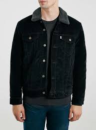 Levi S Black Needlepoint Corduroy Jacket With Dark Grey Borg Lining Item Code 66l30kblk
