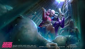 The joker and harley quinn drawing. Artstation Harley Quinn And Joker Art Bidin