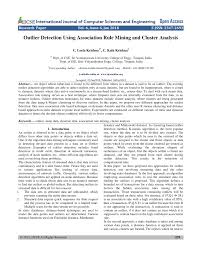 Pdf Outlier Detection Using Association Rule Mining And Cluster Analysis