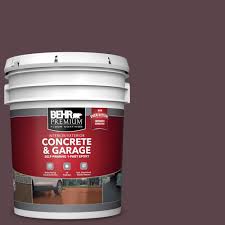 Behr Premium 5 Gal Pfc 05 Cafe Iruna Self Priming 1 Part Epoxy Satin Interior Exterior Concrete And Garage Floor Paint 93005 Garage Floor Paint Painted Floors Garage Interior