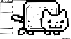 Print Nyan Cat By Vero Bieber Coloring Pages Nyan Cat Cat Coloring Page Cat Coloring Book