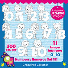 This content for download files be subject to copyright. Numbers And Kids Clipart Black And White From 0 To 10 Set 191