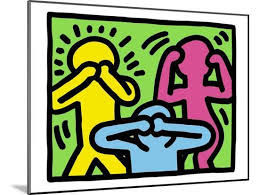 Hear No Evil See No Evil Speak No Evil Wall Art Pop Shop See No Evil Hear No Evil Speak No Evil Giclee Print Keith Haring Allposters Com In 2020 Graffiti Wall Art Keith Haring Art Pop Art Canvas