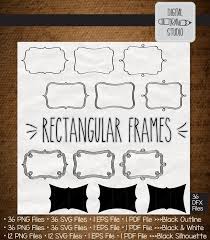 48 Rectangle Frames Clip Art Hand Drawn Border Outline Stickers Retro Labels Fancy Decal Bundle Png Svg Eps Pdf Frame Clipart Clip Art Art Bundle