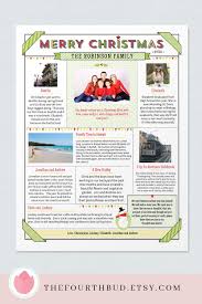 Year In Review Christmas Newsletter Template For Print Etsy Christmas Newsletter Christmas Layouts Christmas Lettering