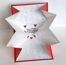 Make an explosion greeting card. Michele Boyer Paper Smooches Explosion Card Open Fancy Fold Cards Paper Cards Cards