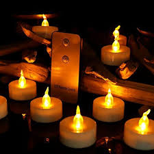 Youngerbaby 24pcs Yellow Flameless Led Tealights Candle With Remote Control Realistic Flicker Battery Operated Tea Tea Lights Remote Candles Tea Light Candles