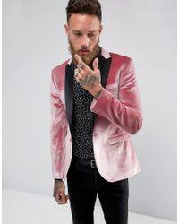 Order a unique discounted pink velvet blazers by style and quality from mensitaly.com. Asos Super Skinny Blazer In Pink Velvet For Men Lyst
