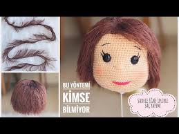 Amigurumi En Kolay Sac Yapimi Easiest Way To Hair Extension With Eyelash Yarn Eng Subtitles On Youtube Sac Amigurumi Orme Bebekler