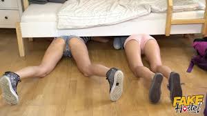 STUCK UNDER A BED - a Fake Hostel classic! Ass up face down and fucked from  behind