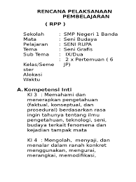Seni download rpp pai smp kelas 7 kurikulum 2013. Rpp Seni Grafis Pdf