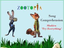 Shakira Song Try Everything Movie Zootopia Worksheets With Keys Zootopia Teaching Comprehension Songs