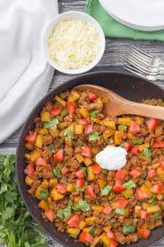 I fry them separately, then use them to top the hash. Healthy Taco Turkey And Potato Skillet Video Family Food On The Table
