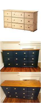My First Ikea Hack Hurdal 9 Drawer Dresser Painted In Farrow Ball Hague Blue With Ikea Brand Brushed Gold Ikea Hack Furniture Makeover Flat Pack Furniture